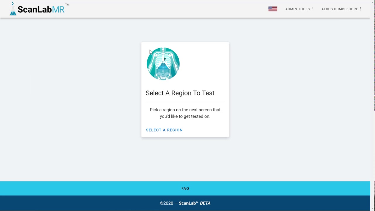 Scanlab User Settings and Exam Selection