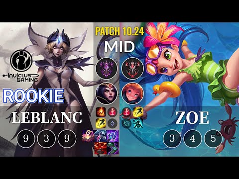 IG Rookie LeBlanc vs Zoe Mid - KR Patch 10.24