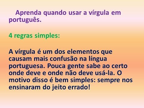 Aprenda quando usar a vírgula em português