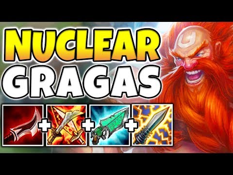 NUCLEAR SMASH GRAGAS MID! INSTANT-KILL ENEMIES WITH ONE AUTO ATTACK! (BROKEN) - League of legends