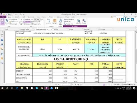 Lista de embalagem de faturas
