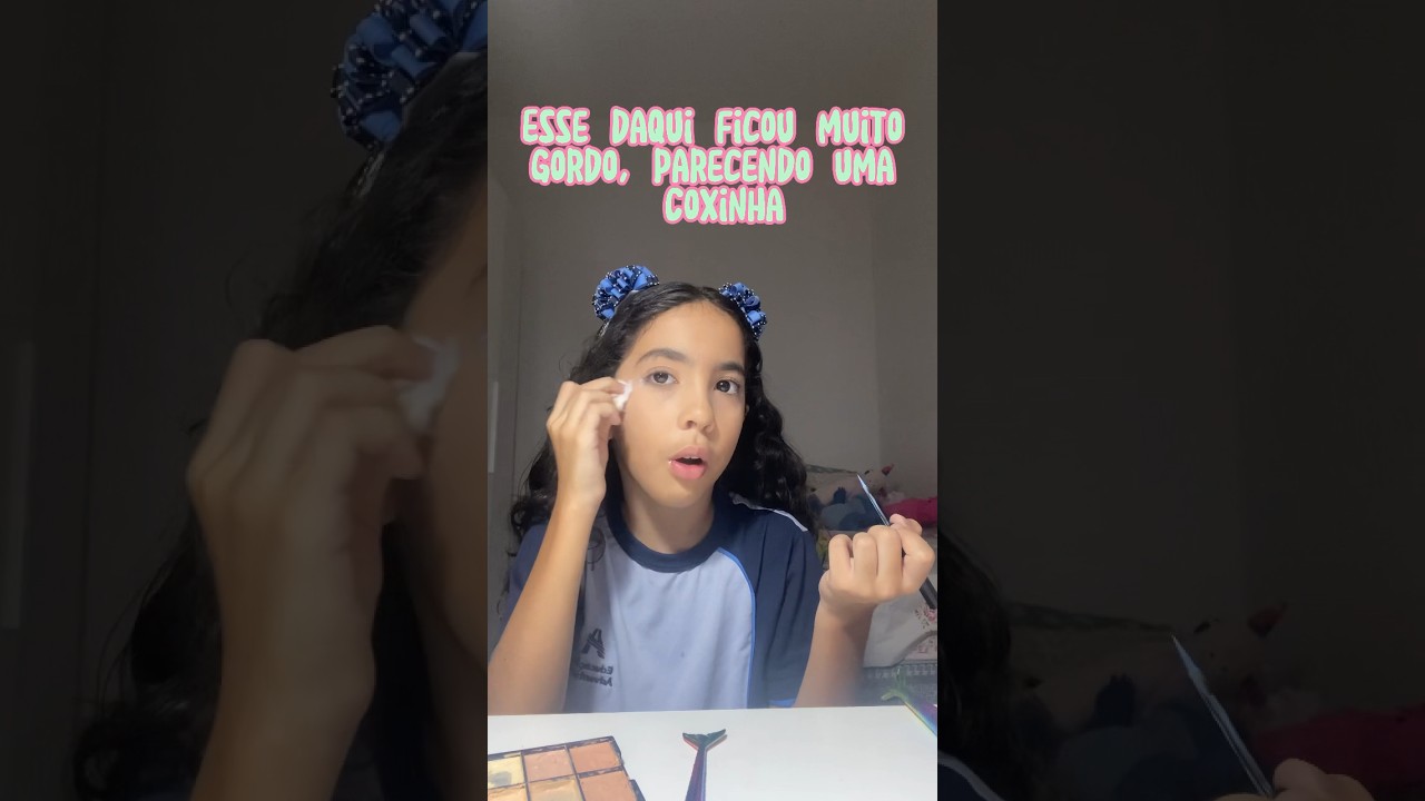 VEM COMIGO FAZER UMA MAKE RÁPIDA #toatrasada #shortinfantil #cacheada #shortslove #maquiagem #makeup