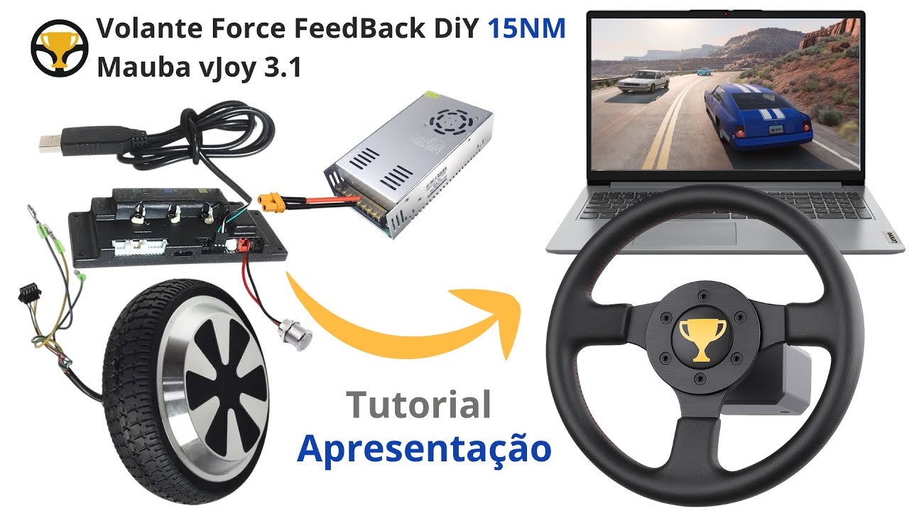 Volante Force Feedback 15nm Diy Motor Hoverboard- Módulo Usb Video mini