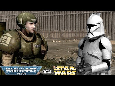 WARHAMMER 40K vs STAR WARS: Imperial Guard vs Galactic Republic - Men of War: Assault Squad 2