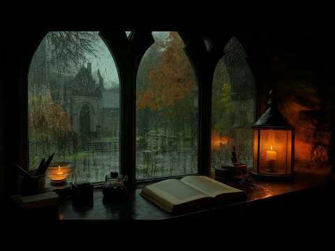 “The Candlelit Window at Rainfall Abbey” — An Evening Behind Old Glass | Dark Academia Music