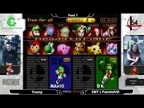 Smash 64: Toony (Mario) V SMT | PainfulVD (DK) - Shattered 94 Tourney