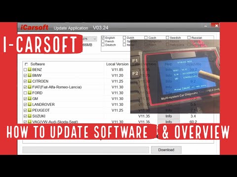 iCarsoft how to update car software and overview