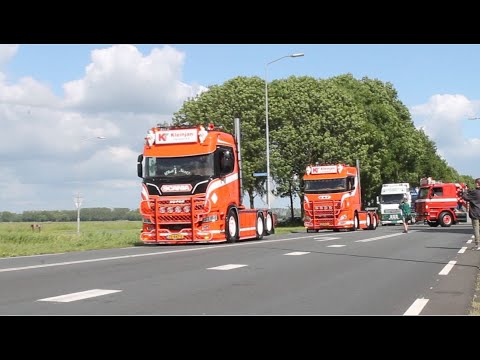 TRUCKSHOW NEDERHEMERT 2022 UITTOCHT LOUD SCANIA, VOLVO, DAF... OPEN PIPE SOUNDS