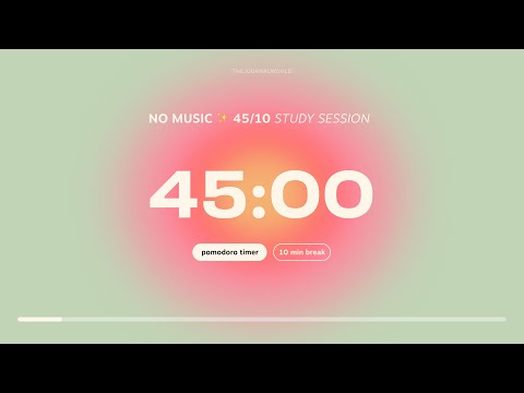 5-hour Pomodoro Timer for Studying 💛 45 min Study Session, 10 min breaks | Aesthetic Back to School