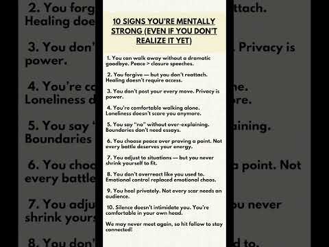 10 Signs You're Mentally Strong (Even If You Don't Realize It Yet) | Mental Strength & Mindset #mind
