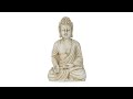 Buddha Figur sitzend 30 cm Weiß - Kunststoff - Stein - 19 x 30 x 12 cm