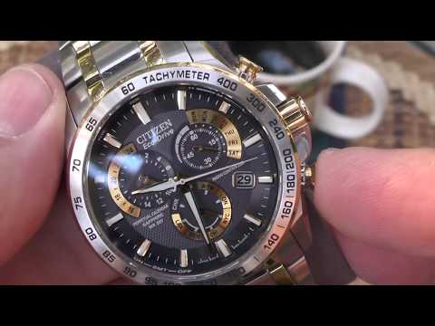 Citizen Men's Eco-Drive Sport Luxury PCAT Chronograph Watch in Two-Tone Stainless Steel, Black Dial, 42mm (Model: CB5894-50E) video review thumbnail