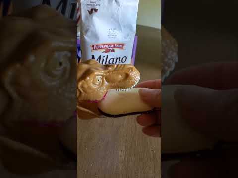 Dinosaur 🦕 Lollipop & Milano Milk Chocolate Cookies #satisfying #shorts #amazing #viral #candy