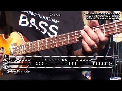 WE GOTTA GET OUT OF THIS PLACE Animals Bass Guitar Lesson 1966 #ericblackmonguitar