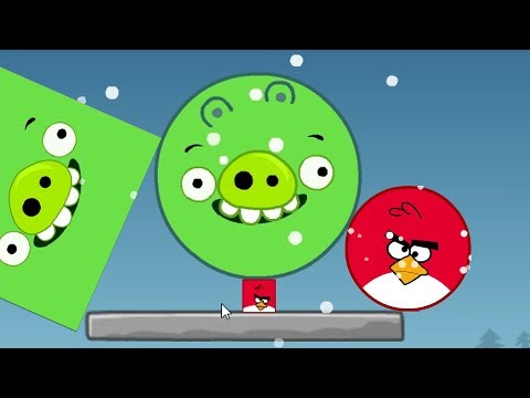 Angry Birds Kick Out Green Pigs - TRANSFORM SMALLEST BIRD TO KICK OUT SQUARE AND HUGE ROUND PIG!