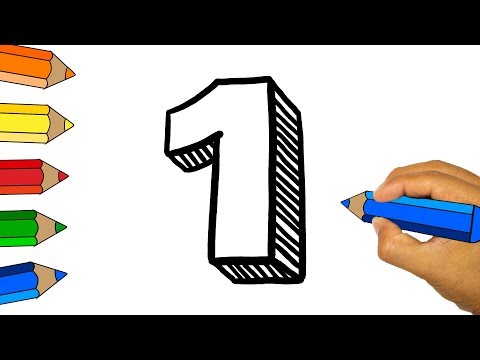🔴 NUMBER 1 ► How to Draw and Colour ◄ Easy Art