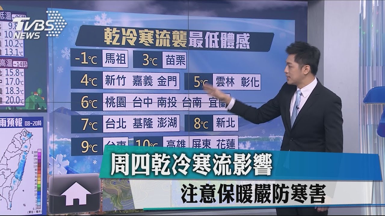 乾冷寒流早晚很冷　日夜溫差增大調適穿著