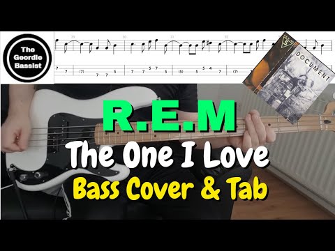 R.E.M. - THE ONE I LOVE - (Bass cover) + (Play along tabs)