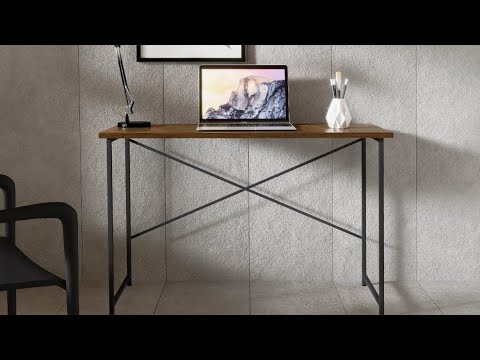 Video thumbnail of Escrivaninha Industrial Miami Steel 90cm KLM Móveis