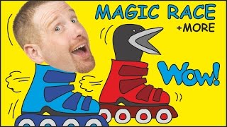 Magic Race + Wheels on the Bus + MORE Stories for Kids from Steve and Maggie | Wow English TV