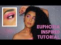EUPHORIA Makeup Tutorial | Rue Inspired Pink Glitter Halo Eye | Perfect Festival or Carnival Makeup