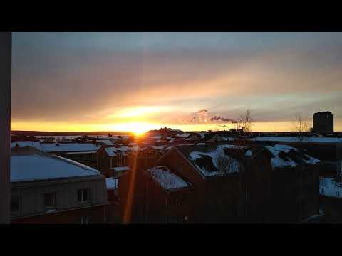 Solnedgång från balkongen Prästgårdsgatan 20 Piteå 2020-02-24 - Sunset view from my balcony