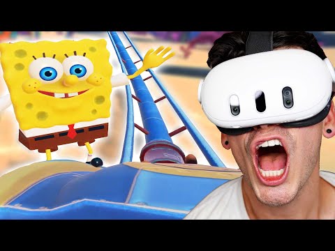 RIDING A ROLLERCOASTER WITH SPONGEBOB IN VR! (Epic Roller Coasters)