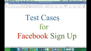 Test Cases for Facebook Sign Up Page
