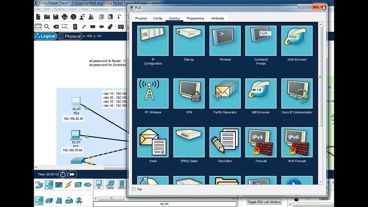 design campus network by Cisco packet tracer