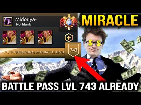 MIRACLE BATTLE PASS 2018 LEVEL 743 - RICH MAN DOTA 2