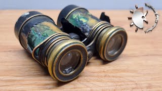 German 'St. Hubertus Glas' binoculars restoration [very damaged leather grip]