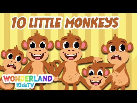 Ten Little Monkeys Jumping on the Bed Song | Five Little Monkeys Numbers Song | #nurseryrhymes