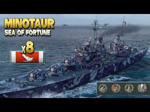 Cruiser Minotaur: 8 ships destroyed - World of Warships