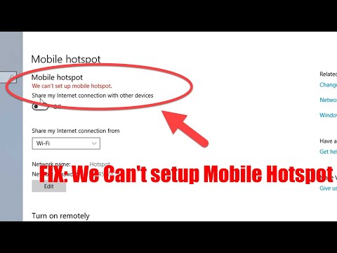 We Can't setup Mobile Hotspot Windows 10 (SOLVED)