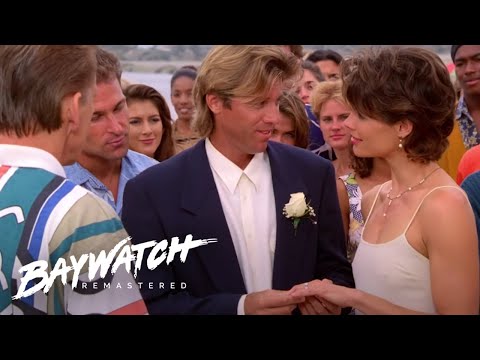 PERFECT BEACH WEDDING! Stephanie & Tom Get Married! Baywatch Remastered