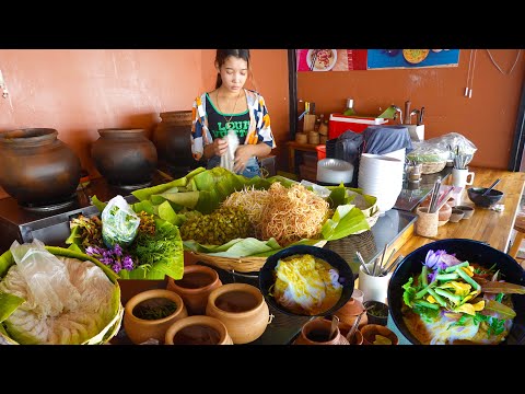 Num Banhjok Battambang - $ 1.75 For A Bowl Of Rice Noodle With Fish Gravy - Cambodian Street Food