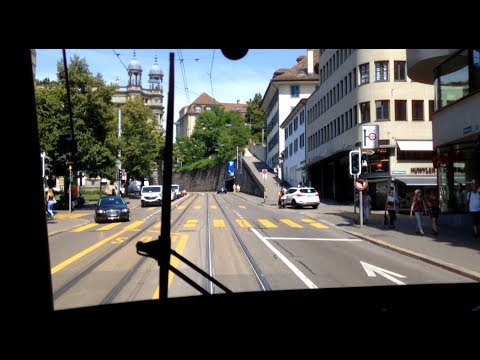 VBZ Zürich Tram | Linie 5: Bahnhof Enge - Zoo (Gleisbau Central) | Bombardier Be 5/6 'Cobra'