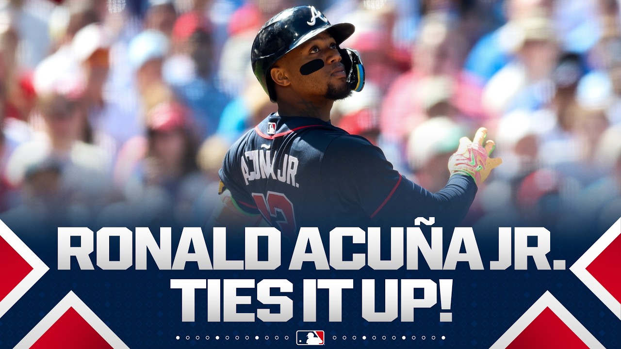Ronald Acuña Jr. TIES IT with a CLUTCH 3-run homer against division rival Phillies 😲