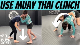 Use The Muay Thai Clinch For Grappling | Duck-Jitsu Teaches Class QuadPod Escapes