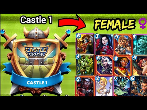 Trolling 😝 Opponents In Castle 1 With All Female Troops In One Deck! Castle Crush