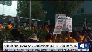 Kaiser pharmacy and lab employees return to work