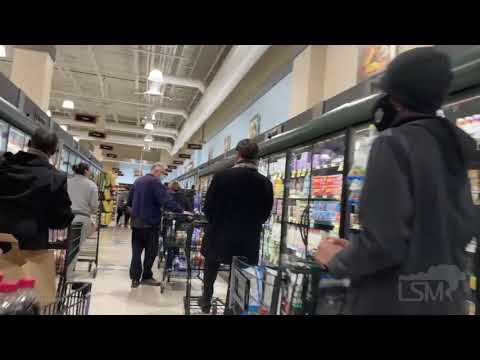 02-17-2021 Greensboro, NC - Ice Storm Brings on Grocery Panic Buying - Line 100+ Wrapped Around Stor