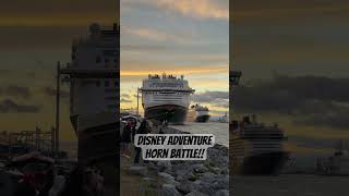 Disney Adventure vs Disney Fantasy horn battle! #shorts #disneyadventure #disneycruise #cruiseship