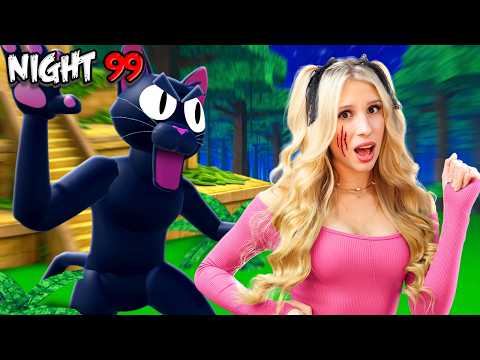 Surviving The NEW CAT MONSTER in 99 NIGHTS IN THE FOREST...