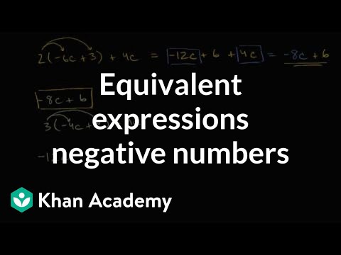 Equivalent expressions with negative numbers and the distributive property