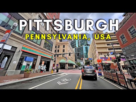 Pittsburgh Pennsylvania Driving Tour, USA: Exploring Downtown Pittsburgh - 4K