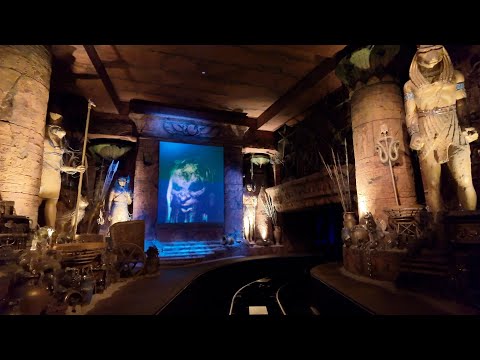 Front row point of view footage of Revenge of the Mummy the Ride