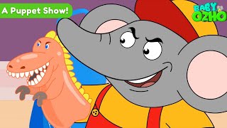 Max and Mini Playing with Shadow and Puppet Toys | Baby Ozho Kids Stories!