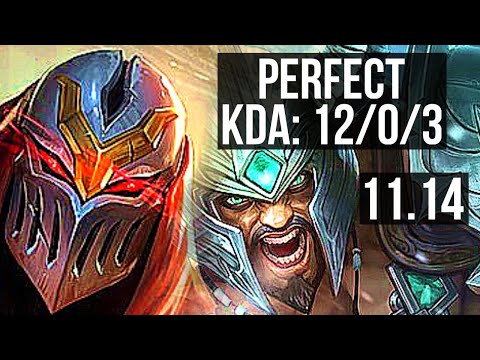 ZED vs TRYNDAMERE (MID) (DEFEAT) | 12/0/3, 1400+ games, Legendary | EUW Master | v11.14