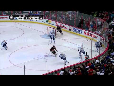 Nazem Kadri goal 3-0 natural hat trick Mar 30 2013 Toronto Maple Leafs vs Ottawa Senators NHL